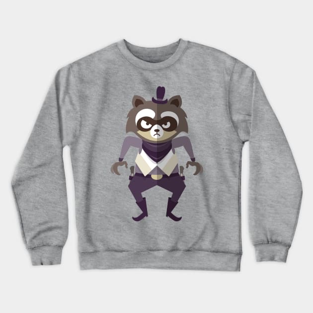 Rocky Raccoon II Crewneck Sweatshirt by slugbunny